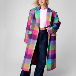 Nasty Gal Check Tailored Coat